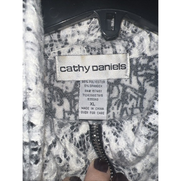 Cathy Daniels Lace Overlay Long Sleeve Full Zip Jacket Size XL Women - Picture 2 of 6